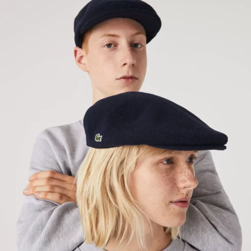 Lacoste Caps & Hüte>Unisex Baskenmutze Mit Wolltextur Navy Blau 166