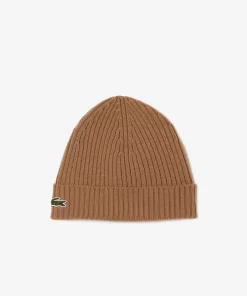 Lacoste Mutzen>Unisex Beanie Aus Gerippter Wolle Braun Six