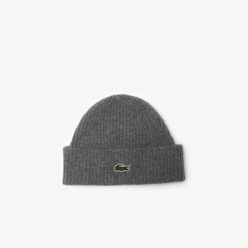 Lacoste Mutzen>Unisex Beanie Aus Gerippter Wolle Heidekraut Grau Yrd