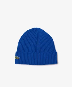 Lacoste Mutzen>Unisex Beanie Aus Gerippter Wolle Kobaltblau Jq0