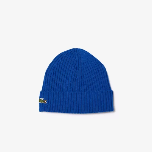 Lacoste Mutzen>Unisex Beanie Aus Gerippter Wolle Kobaltblau Jq0