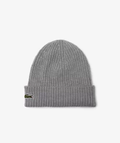 Lacoste Mutzen>Unisex Beanie Aus Gerippter Wolle Heidekraut Grau Yrd