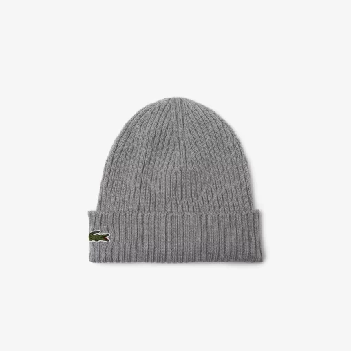 Lacoste Mutzen>Unisex Beanie Aus Gerippter Wolle Heidekraut Grau Yrd