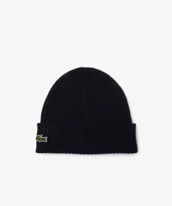 Lacoste Mutzen>Unisex Beanie Aus Gerippter Wolle Navy Blau 166