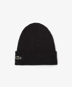 Lacoste Mutzen>Unisex Beanie Aus Gerippter Wolle Grau El6