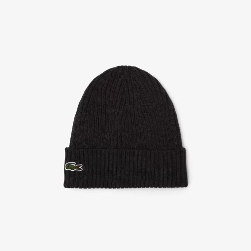 Lacoste Mutzen>Unisex Beanie Aus Gerippter Wolle Grau El6