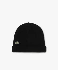 Lacoste Caps & Hüte>Unisex Beanie Aus Gerippter Wolle Schwarz 031