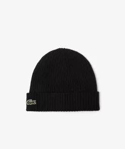 Lacoste Mutzen>Unisex Beanie Aus Gerippter Wolle Schwarz 031