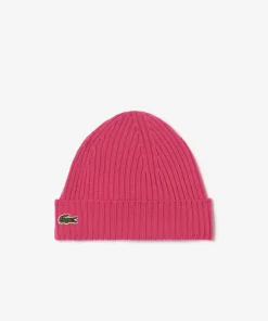 Lacoste Mutzen>Unisex Beanie Aus Gerippter Wolle Fuschia Rosa Sqi