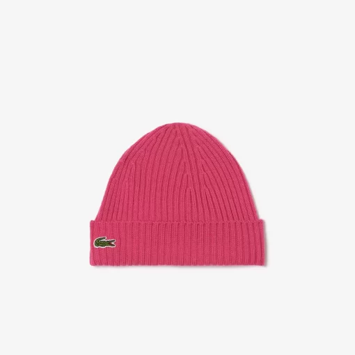 Lacoste Mutzen>Unisex Beanie Aus Gerippter Wolle Fuschia Rosa Sqi