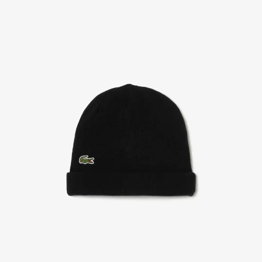 Lacoste Caps & Hüte>Unisex Beanie Aus Gerippter Wolle Schwarz 031