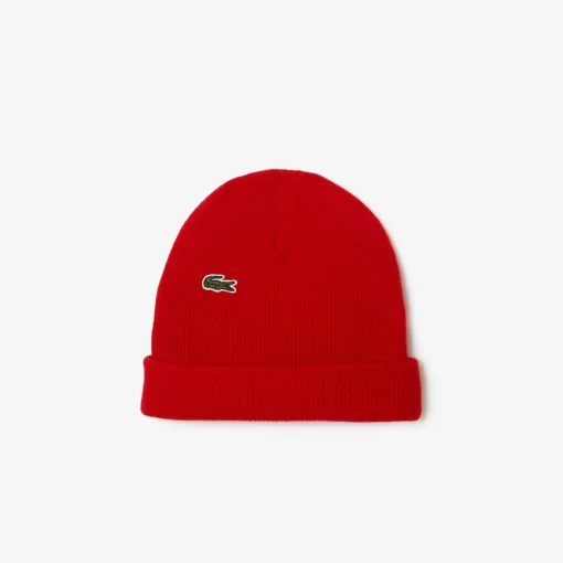 Lacoste Mutzen>Unisex Beanie Aus Gerippter Wolle Rot 240