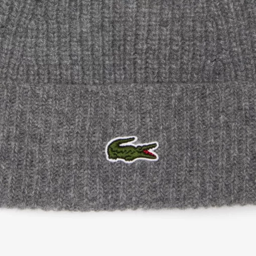 Lacoste Mutzen>Unisex Beanie Aus Gerippter Wolle Heidekraut Grau Yrd