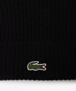 Lacoste Mutzen>Unisex Beanie Aus Gerippter Wolle Schwarz 031