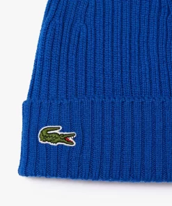 Lacoste Mutzen>Unisex Beanie Aus Gerippter Wolle Kobaltblau Jq0