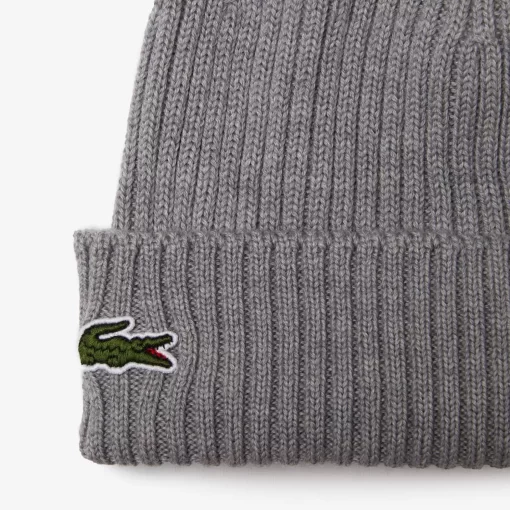 Lacoste Mutzen>Unisex Beanie Aus Gerippter Wolle Heidekraut Grau Yrd