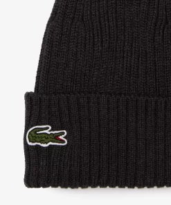 Lacoste Mutzen>Unisex Beanie Aus Gerippter Wolle Grau El6