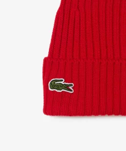 Lacoste Mutzen>Unisex Beanie Aus Gerippter Wolle Rot 240