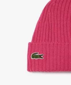 Lacoste Mutzen>Unisex Beanie Aus Gerippter Wolle Fuschia Rosa Sqi