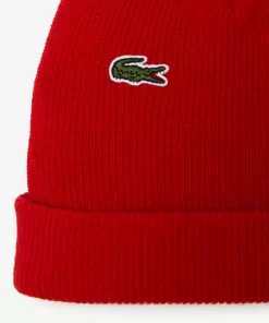 Lacoste Mutzen>Unisex Beanie Aus Gerippter Wolle Rot 240