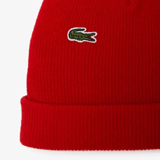 Lacoste Mutzen>Unisex Beanie Aus Gerippter Wolle Rot 240