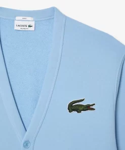 Lacoste Pullover>Unisex Cardigan Aus Bio-Baumwoll-Fleece Mit V-Ausschnitt Pastellblau Hbp