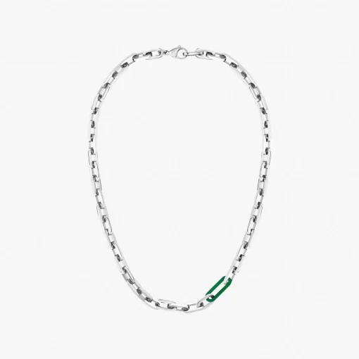 Lacoste Schmuck>Unisex Ensemble Halskette Silver And Green 041