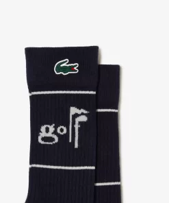 Lacoste Golf>Unisex Golf Socken Mit Schriftzug Navy Blau / Weis Hhw