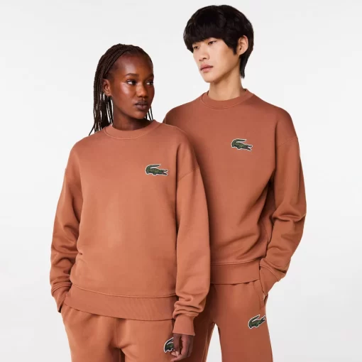 Lacoste Sweatshirts>Unisex Jogger-Sweatshirt Mit Krokodil-Aufnaher Hellbraun Lfa