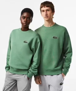 Lacoste Sweatshirts>Unisex Jogger-Sweatshirt Mit Krokodil-Aufnaher Khaki Grun Kx5