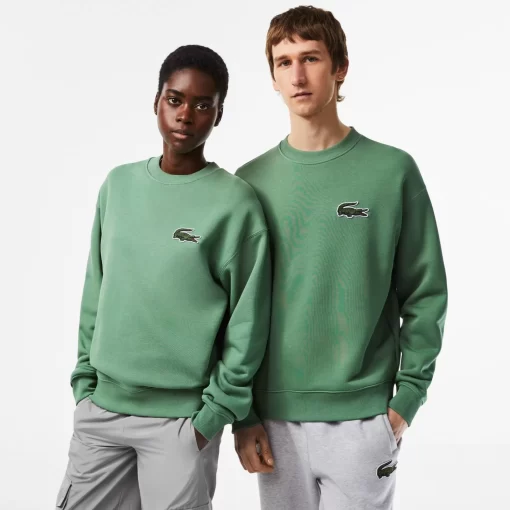 Lacoste Sweatshirts>Unisex Jogger-Sweatshirt Mit Krokodil-Aufnaher Khaki Grun Kx5