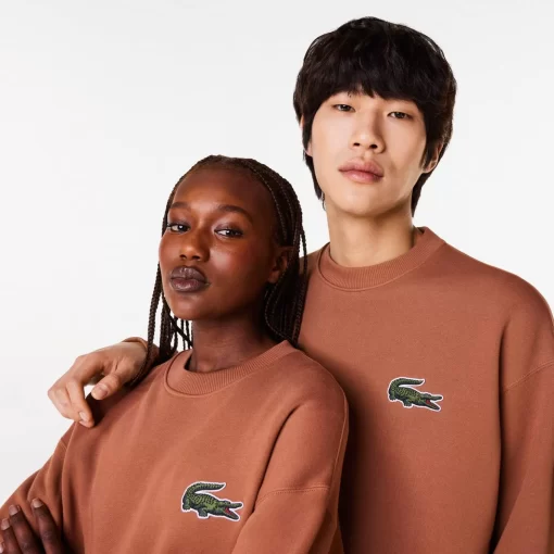 Lacoste Sweatshirts>Unisex Jogger-Sweatshirt Mit Krokodil-Aufnaher Hellbraun Lfa