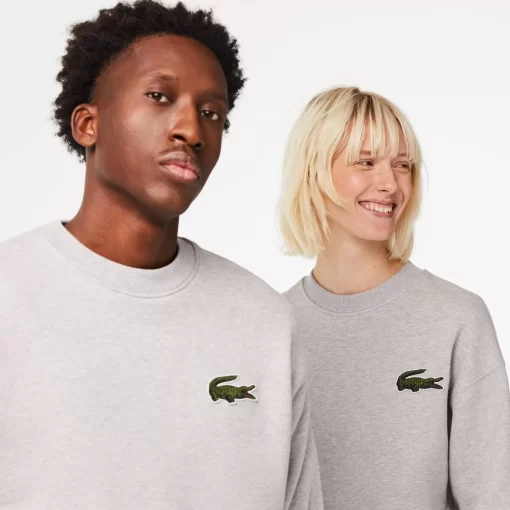 Lacoste Sweatshirts>Unisex Jogger-Sweatshirt Mit Krokodil-Aufnaher Heidekraut Grau Cca