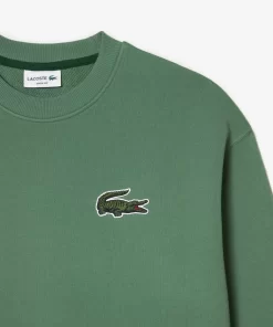 Lacoste Sweatshirts>Unisex Jogger-Sweatshirt Mit Krokodil-Aufnaher Khaki Grun Kx5