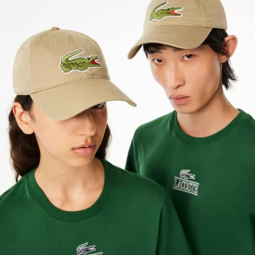 Lacoste Caps & Hüte>Unisex Kappe Aus Bio-Baumwolltwill Beige Cb8