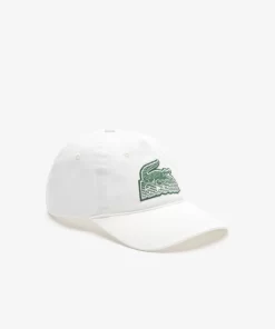 Lacoste Caps & Hüte>Unisex Kappe Mit Krokodil-Aufnaher Und Logo Weis 70V