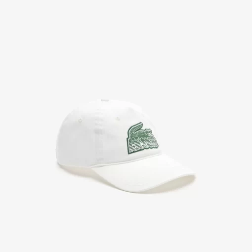 Lacoste Caps & Hüte>Unisex Kappe Mit Krokodil-Aufnaher Und Logo Weis 70V