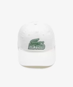 Lacoste Caps & Hüte>Unisex Kappe Mit Krokodil-Aufnaher Und Logo Weis 70V