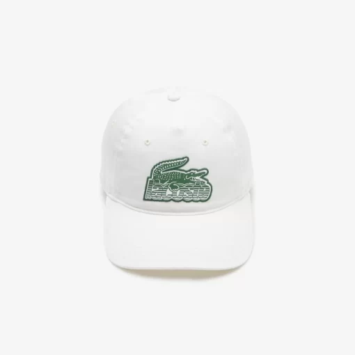 Lacoste Caps & Hüte>Unisex Kappe Mit Krokodil-Aufnaher Und Logo Weis 70V