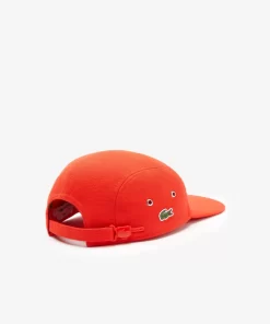 Lacoste Caps & Hüte>Unisex L!Ve Girolle Kappe Aus Baumwollpique Rot S5H