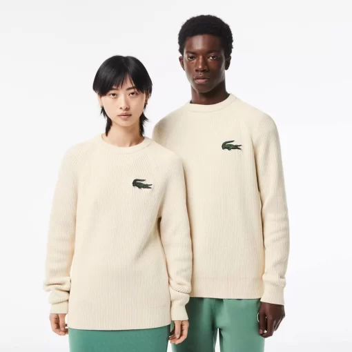 Lacoste Pullover>Unisex Pullover Aus Bio-Baumwolle Creme Xfj