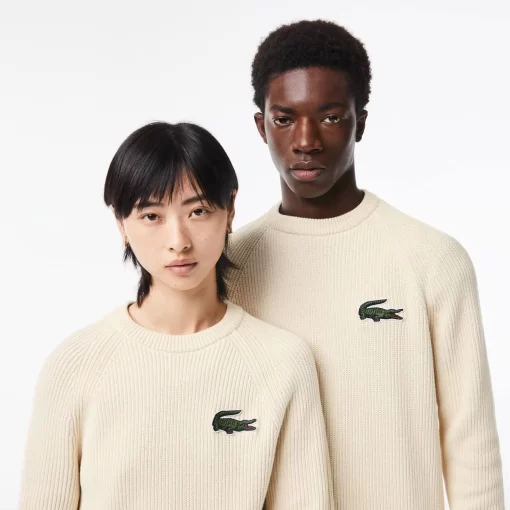 Lacoste Pullover>Unisex Pullover Aus Bio-Baumwolle Creme Xfj