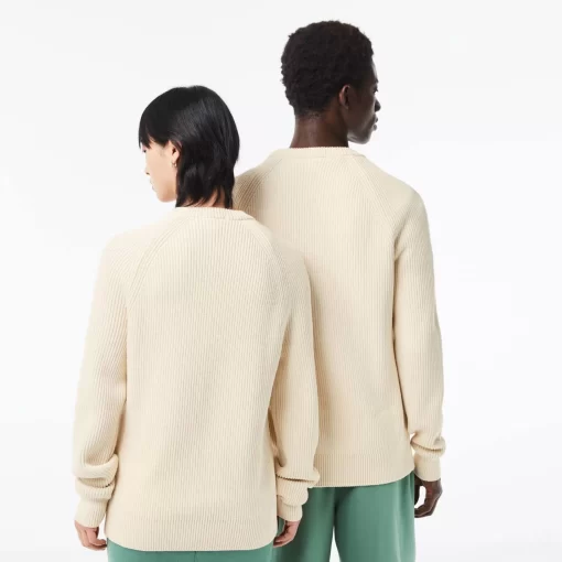 Lacoste Pullover>Unisex Pullover Aus Bio-Baumwolle Creme Xfj