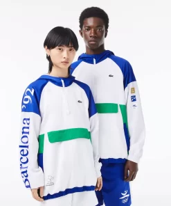 Lacoste Sportbekleidung>Unisex Sport Windjacke Zum Uberziehen Mit Olympia-Logo Blau / Weis / Grun Ti6