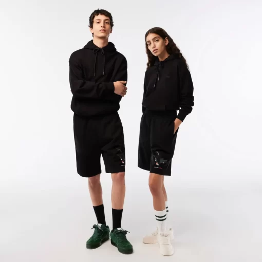 Lacoste Hosen & Shorts>Unisex X Netflix Fleece-Shorts Aus Bio-Baumwolle Schwarz 031