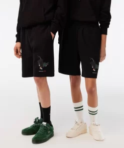 Lacoste Hosen & Shorts>Unisex X Netflix Fleece-Shorts Aus Bio-Baumwolle Schwarz 031