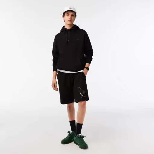 Lacoste Hosen & Shorts>Unisex X Netflix Fleece-Shorts Aus Bio-Baumwolle Schwarz 031