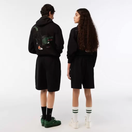 Lacoste Hosen & Shorts>Unisex X Netflix Fleece-Shorts Aus Bio-Baumwolle Schwarz 031