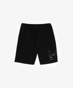 Lacoste Hosen & Shorts>Unisex X Netflix Fleece-Shorts Aus Bio-Baumwolle Schwarz 031