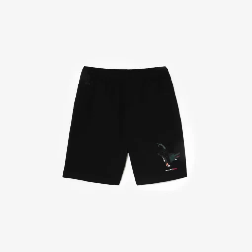 Lacoste Hosen & Shorts>Unisex X Netflix Fleece-Shorts Aus Bio-Baumwolle Schwarz 031